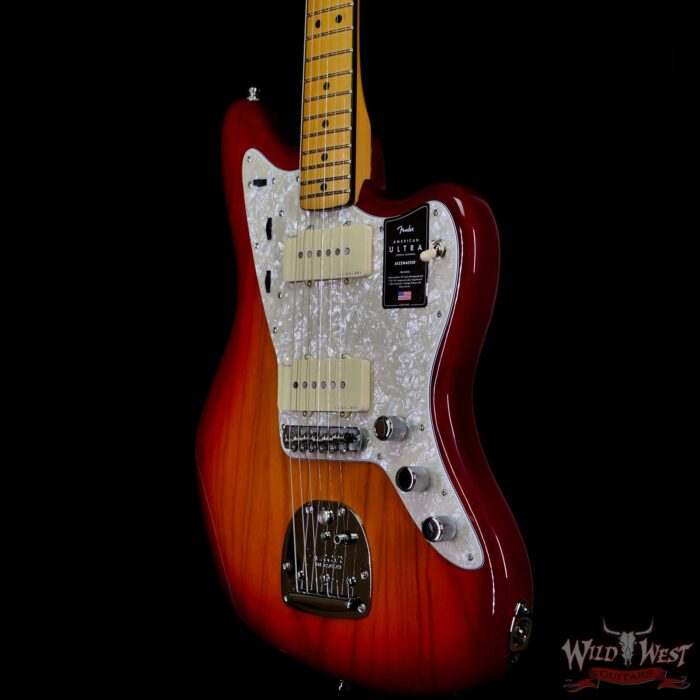 Fender American Ultra Jazzmaster Ash Body Maple Fingerboard Plasma Red Burst - Image 2