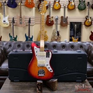 Fender American Ultra Jazzmaster Ash Body Maple Fingerboard Plasma Red Burst - Image 5