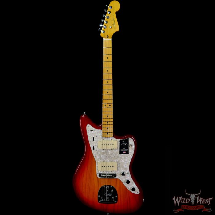 Fender American Ultra Jazzmaster Ash Body Maple Fingerboard Plasma Red Burst - Image 3