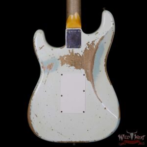 Fender Custom Shop White Lightning Stratocaster Floyd Rose HSS 21 Frets Rosewood Board Sonic Blue - Image 7