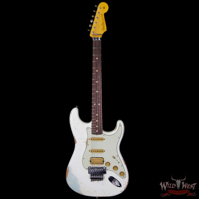 Fender Custom Shop White Lightning Stratocaster Floyd Rose HSS 21 Frets Rosewood Board Sonic Blue - Image 5