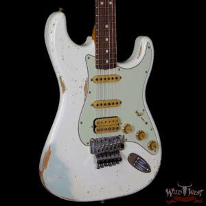 Fender Custom Shop White Lightning Stratocaster Floyd Rose HSS 21 Frets Rosewood Board Sonic Blue - Image 4