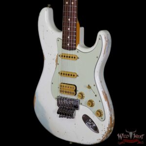 Fender Custom Shop White Lightning Stratocaster Floyd Rose HSS 21 Frets Rosewood Board Sonic Blue - Image 2