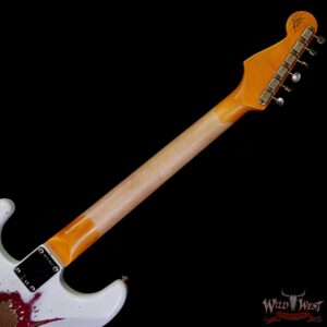 Fender Custom Shop Wild West White Lightning Stratocaster HSH Floyd Rose Mpaple Board 22 Frets Heavy Relic Lipstick Pink Metallic 8.05 LBS - Image 4