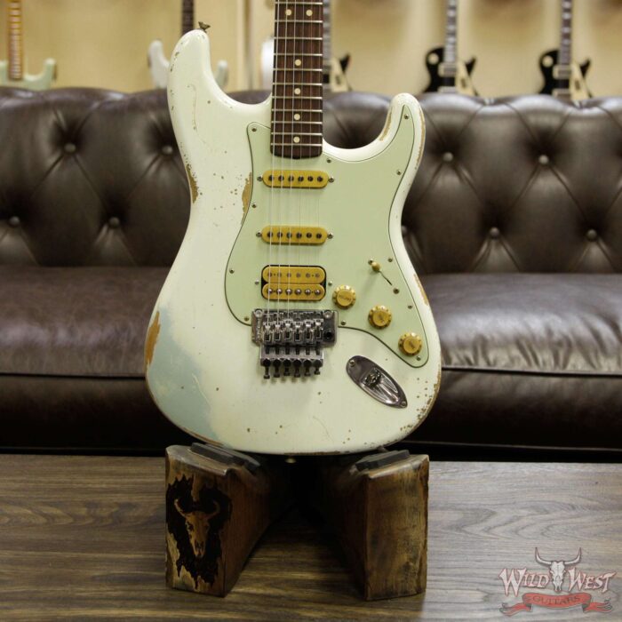 Fender Custom Shop White Lightning Stratocaster Floyd Rose HSS 21 Frets Rosewood Board Sonic Blue - Image 13