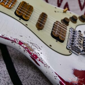 Fender Custom Shop Wild West White Lightning Stratocaster HSH Floyd Rose Mpaple Board 22 Frets Heavy Relic Lipstick Pink Metallic 8.05 LBS - Image 10