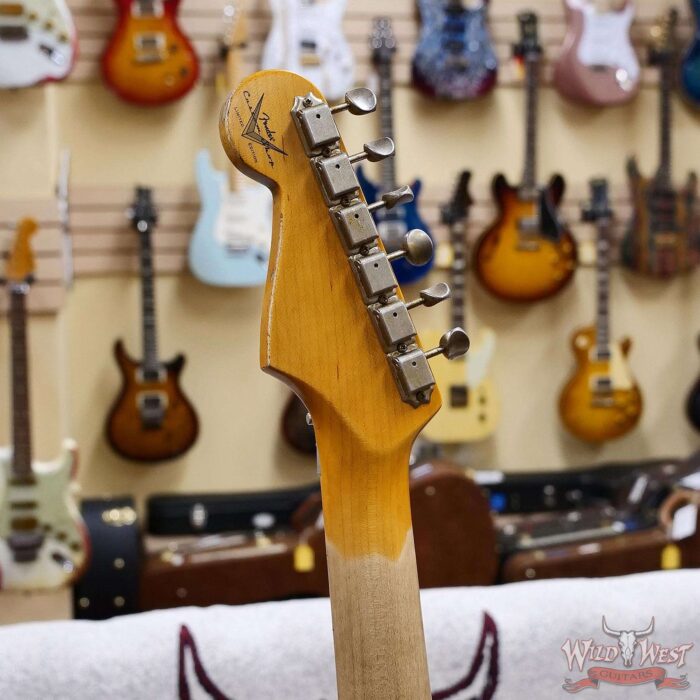 Fender Custom Shop Wild West White Lightning Stratocaster HSH Floyd Rose Mpaple Board 22 Frets Heavy Relic Lipstick Pink Metallic 8.05 LBS - Image 12