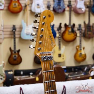 Fender Custom Shop Wild West White Lightning Stratocaster HSH Floyd Rose Mpaple Board 22 Frets Heavy Relic Lipstick Pink Metallic 8.05 LBS - Image 7