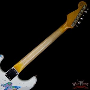 Fender Custom Shop Wild West Exclusive White Lightning Stratocaster HSS Floyd Rose Heavy Relic Maple Neck 22 Frets Blue Flower - Image 13