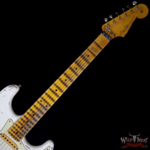 Fender Custom Shop Wild West Exclusive White Lightning Stratocaster HSS Floyd Rose Heavy Relic Maple Neck 22 Frets Blue Flower - Image 9