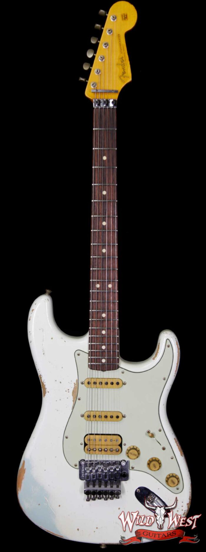 Fender Custom Shop White Lightning Stratocaster Floyd Rose HSS 21 Frets Rosewood Board Sonic Blue - Image 1