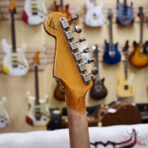 Fender Custom Shop Wild West White Lightning Stratocaster HSH Floyd Rose Rosewood Board 22 Frets Heavy Relic Lipstick Pink Metallic 8.20 LBS - Image 12