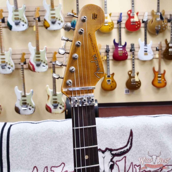 Fender Custom Shop Wild West Black Lightning Stratocaster HSS Floyd Rose Rosewood Fingerboard 22 Frets Heavy Relic 3 Tone Sunburst 8.00 LBS - Image 7
