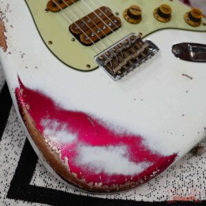 Fender Custom Shop Wild West White Lightning 2.0 Stratocaster HSS Rosewood Board 21 Frets Heavy Relic Lipstick Pink Metallic 8.00 LBS - Image 9