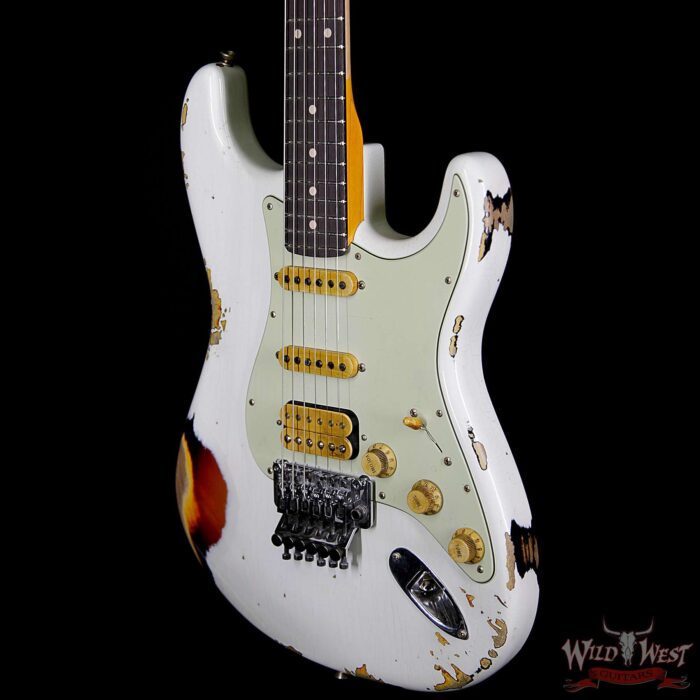 Fender Custom Shop White Lightning HSS Floyd Rose Stratocaster Rosewood Fretboard 22 Frets 3 Tone Suburst - Image 2