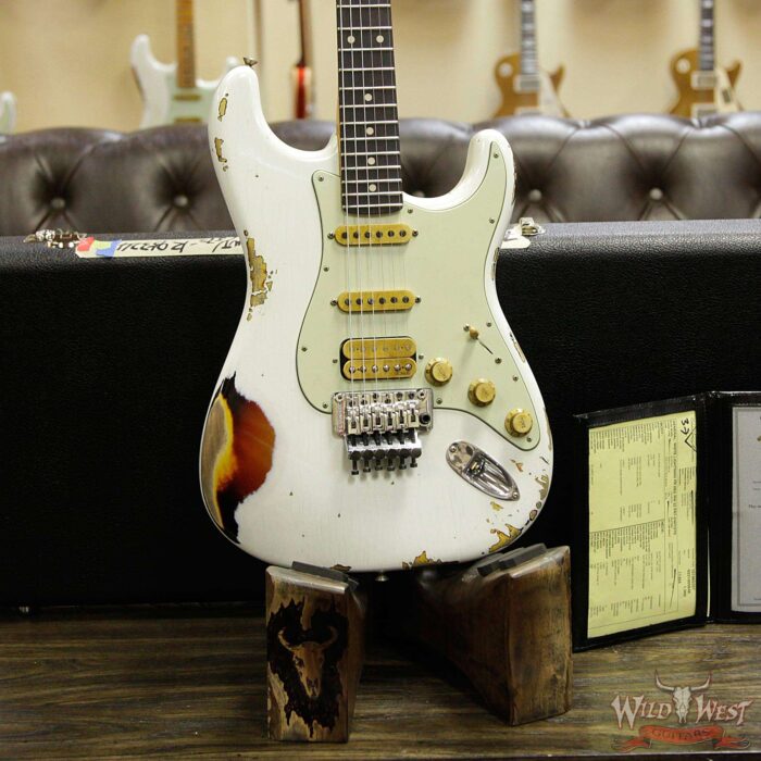 Fender Custom Shop White Lightning HSS Floyd Rose Stratocaster Rosewood Fretboard 22 Frets 3 Tone Suburst - Image 12