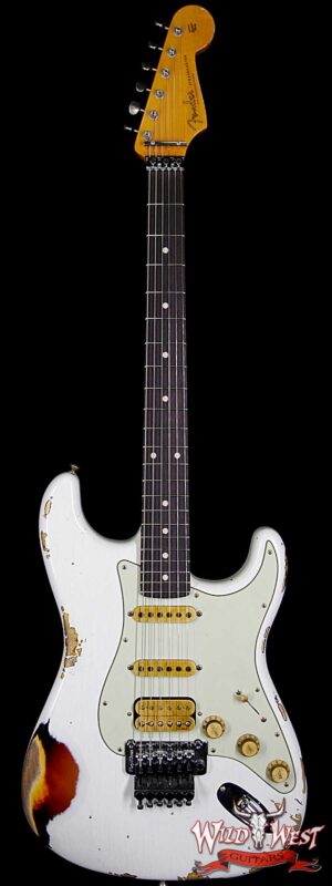 Fender Custom Shop White Lightning HSS Floyd Rose Stratocaster Rosewood Fretboard 22 Frets 3 Tone Suburst