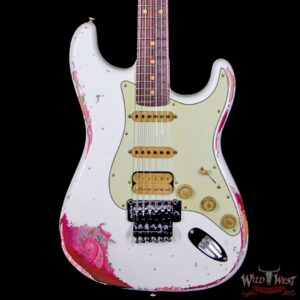 Fender Custom Shop White Lightning Stratocaster HSS Floyd Rose Heavy Relic Rosewood Board 22 Frets Pink Paisley - Image 3