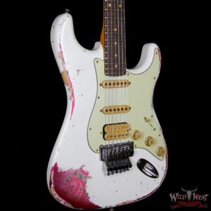 Fender Custom Shop White Lightning Stratocaster HSS Floyd Rose Heavy Relic Rosewood Board 22 Frets Pink Paisley - Image 4