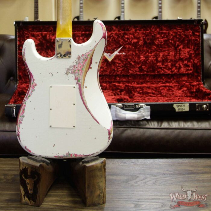 Fender Custom Shop White Lightning Stratocaster HSS Floyd Rose Heavy Relic Rosewood Board 22 Frets Pink Paisley - Image 15