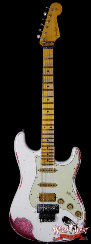 Fender Custom Shop White Lightning Stratocaster HSS Floyd Rose Heavy Relic Maple Neck 22 Frets Pink Paisley