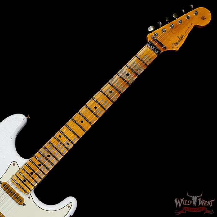 Fender Custom Shop Wild West White Lightning Stratocaster HSS Floyd Rose Maple Fingerboard 22 Frets Heavy Relic Lipstick Pink Metallic 8.10 LBS - Image 4