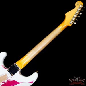Fender Custom Shop Wild West White Lightning Stratocaster HSS Floyd Rose Maple Fingerboard 22 Frets Heavy Relic Lipstick Pink Metallic 8.10 LBS - Image 5