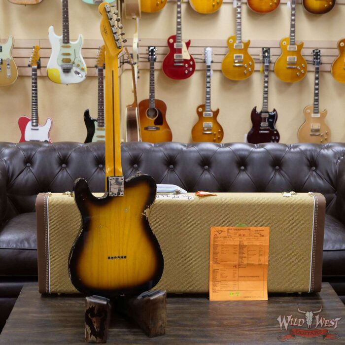 Fender Custom Shop 1951 Telecaster Relic Maple Neck 2 Tone Sunburst 7.15 LBS - Image 9