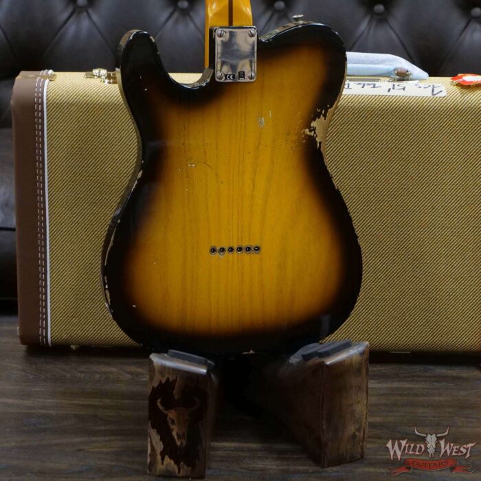 Fender Custom Shop 1951 Telecaster Relic Maple Neck 2 Tone Sunburst 7.15 LBS - Image 11