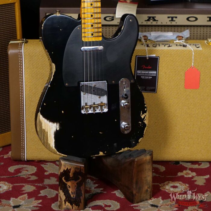 Fender Custom Shop 1952 Telecaster Heavy Relic Ash Body Maple Neck Black - Image 8