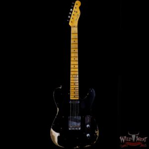 Fender Custom Shop 1952 Telecaster Heavy Relic Ash Body Maple Neck Black - Image 3