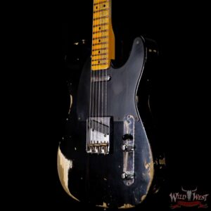 Fender Custom Shop 1952 Telecaster Heavy Relic Ash Body Maple Neck Black - Image 2