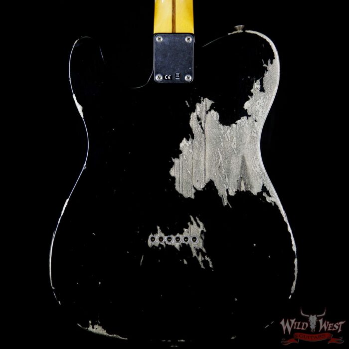 Fender Custom Shop 1952 Telecaster Heavy Relic Maple Neck Black with Black Pickguard - Image 6