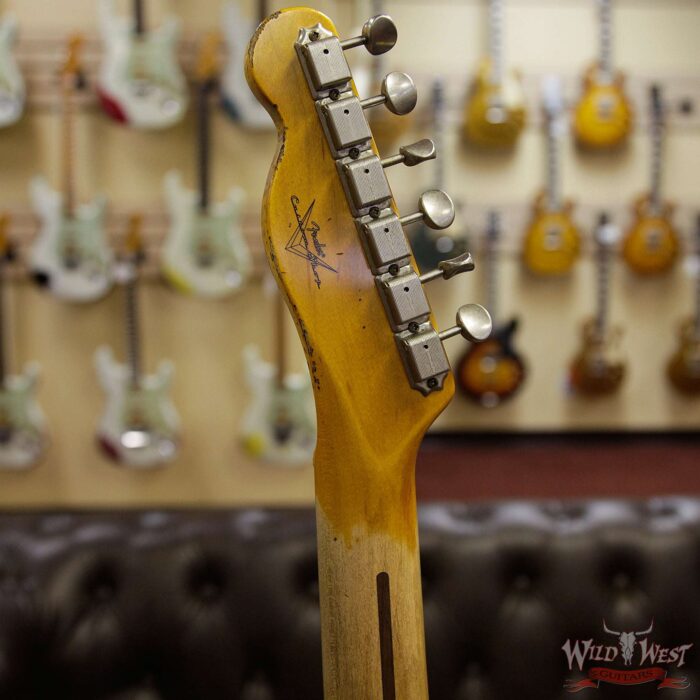Fender Custom Shop 1952 Telecaster Heavy Relic Maple Neck Black with Black Pickguard - Image 9