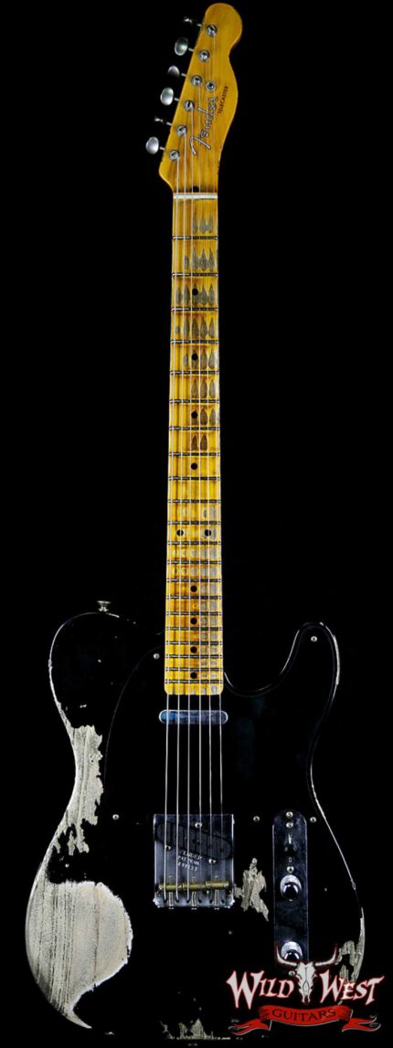 Fender Custom Shop 1952 Telecaster Heavy Relic Maple Neck Black with Black Pickguard