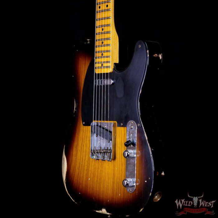 Fender Custom Shop 1952 Telecaster Relic Ash Body Maple Neck 2 Tone Sunburst 7.10 LBS - Image 2