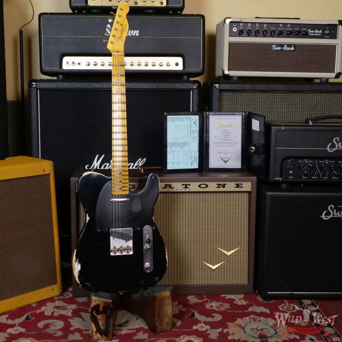Fender Custom Shop 1952 Telecaster Relic Ash Body Maple Neck Black 7.20 LBS - Image 6