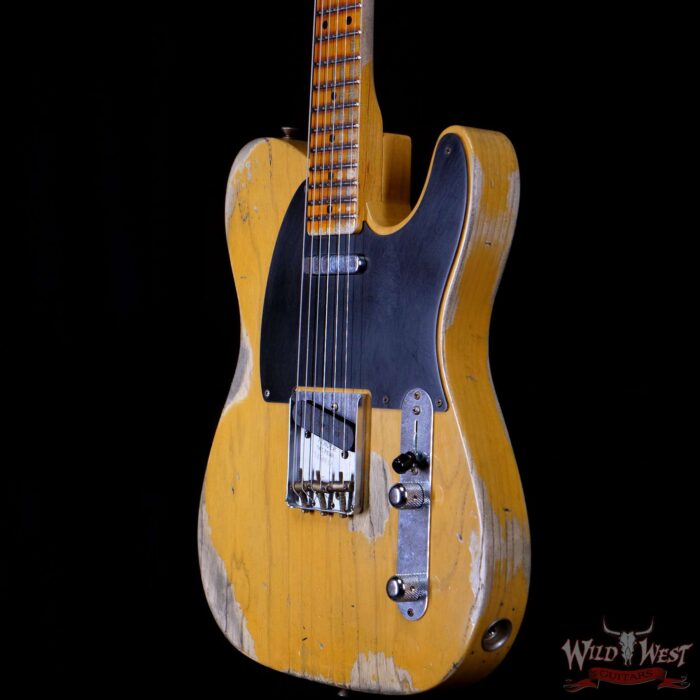 Fender Custom Shop 1953 Telecaster Heavy Relic Quatersawn Maple Neck Hand-Wound Pickups Butterscotch Blonde - Image 2