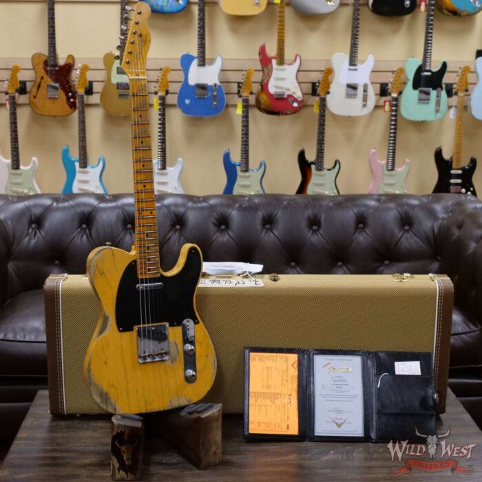 Fender Custom Shop 1953 Telecaster Heavy Relic Quatersawn Maple Neck Hand-Wound Pickups Butterscotch Blonde - Image 6