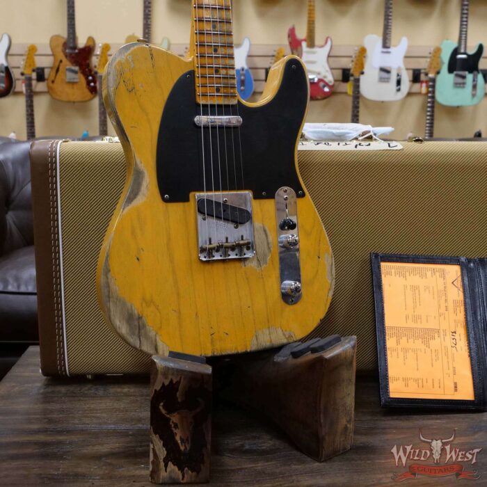 Fender Custom Shop 1953 Telecaster Heavy Relic Quatersawn Maple Neck Hand-Wound Pickups Butterscotch Blonde - Image 8