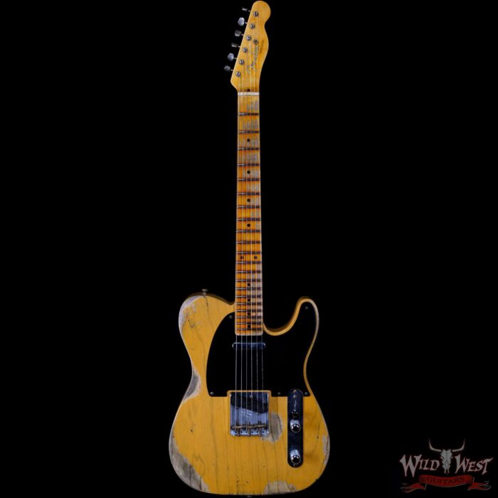Fender Custom Shop 1953 Telecaster Heavy Relic Quatersawn Maple Neck Hand-Wound Pickups Butterscotch Blonde - Image 3