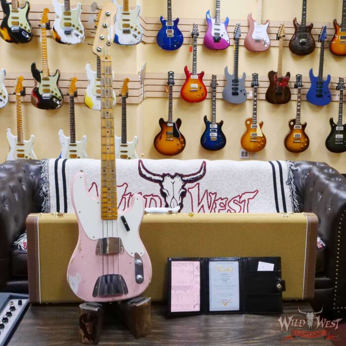 Fender Custom Shop 1955 Precision Bass P-Bass Heavy Relic Shell Pink - Image 6