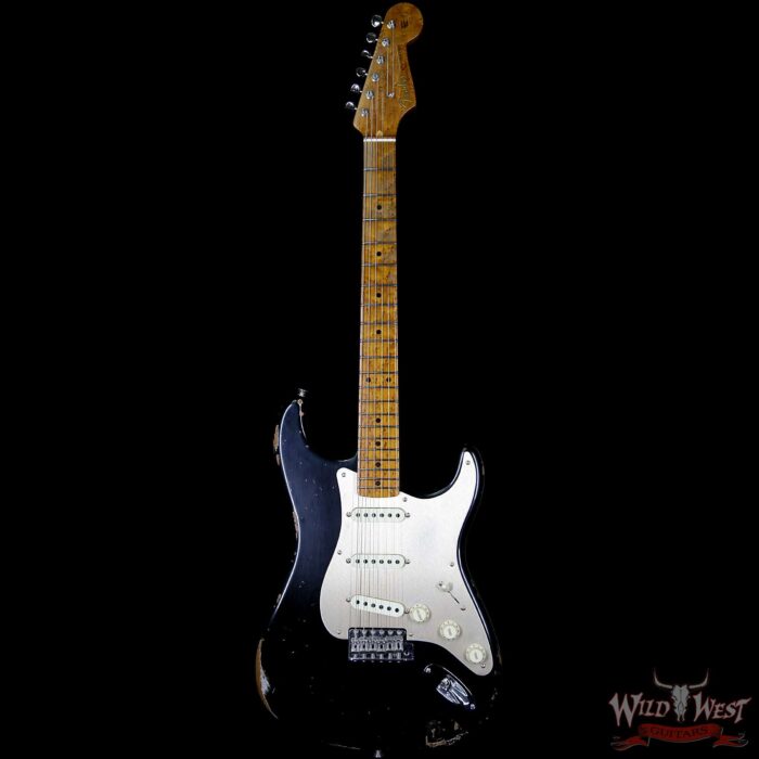 2017 NAMM Fender Custom Shop 30th Anniversary LTD 1956 Roasted Stratocaster Relic Aged Black - Image 5