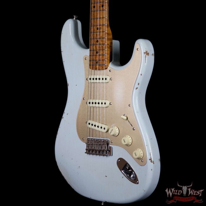 2017 NAMM Fender Custom Shop 30th Anniversary LTD 1956 Roasted Stratocaster Relic Faded Sonic Blue - Image 2
