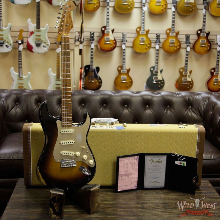 Fender Custom Shop Roasted 1956 Stratocaster Relic AAA Birdseye Maple Neck 2 Tone Sunburst - Image 12