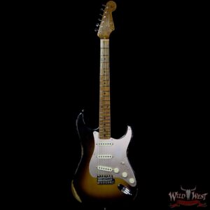 Fender Custom Shop Roasted 1956 Stratocaster Relic AAA Birdseye Maple Neck 2 Tone Sunburst - Image 4