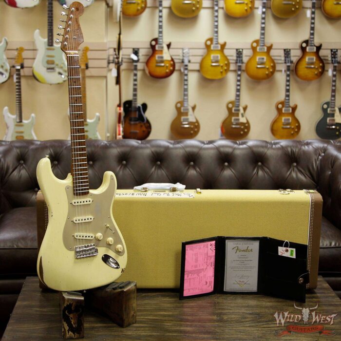Fender Custom Shop 1956 Roasted Stratocaster Relic Birdseye Maple Neck Aged Vintage White - Image 12