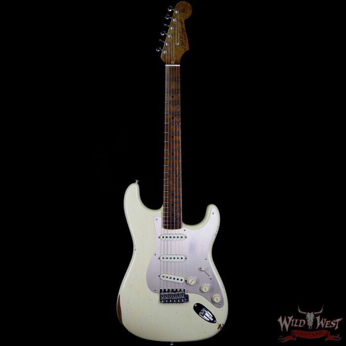 Fender Custom Shop 1956 Roasted Stratocaster Relic Birdseye Maple Neck Aged Vintage White - Image 4
