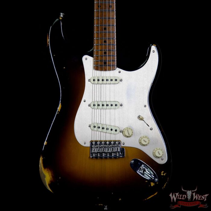 Fender Custom Shop 1956 Roasted Stratocaster Relic Birdseye Maple Neck 2 Tone Sunburst - Image 3