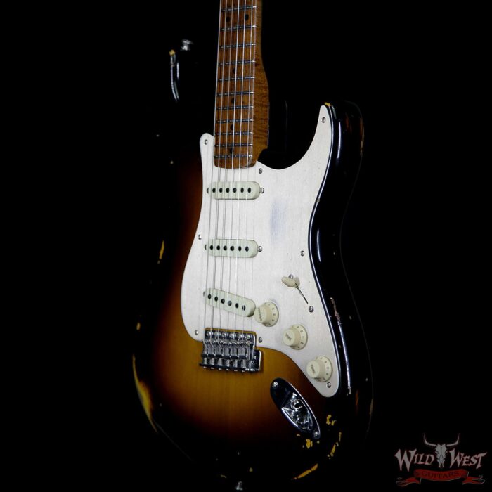 Fender Custom Shop 1956 Roasted Stratocaster Relic Birdseye Maple Neck 2 Tone Sunburst - Image 2
